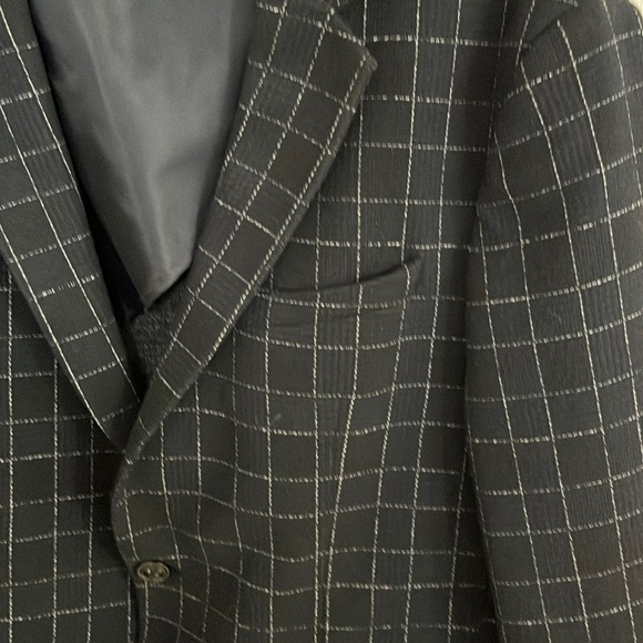 ZARA WINDOWPANE NAVY BLAZER - Picture 5 of 13